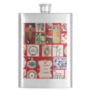 Flasque Illustration de l'Avent en bloc de Noël Art carré