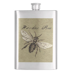 Flasque Illustration de l'insecte d'abeille vintage