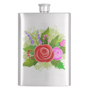Flasque Illustration des fleurs roses