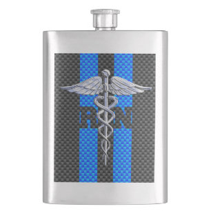 Flasque Infirmière inscrite RN Caduceus Fibre de carbone I
