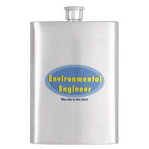 Flasque Ingénieur de l'environnement bleu ovale