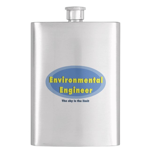 Flasque Ingénieur de l'environnement bleu ovale (devant)