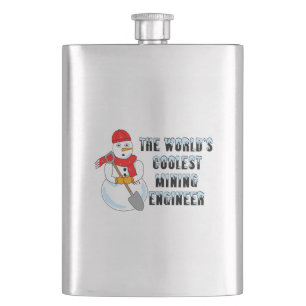 Flasque Ingénieur minier le plus froid Snowman