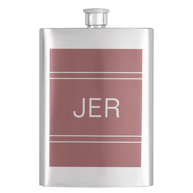 Flasque Initiales Personnalisées Boire Tendance Rouge (devant)