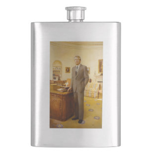 Flasque James Earl Carter peint le portrait du président a