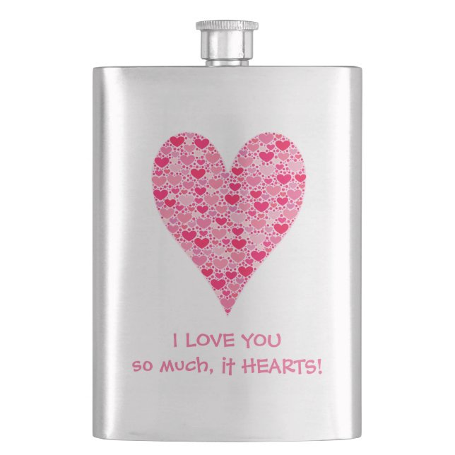 Flasque Je t'aime tellement que ça fait mal Tiny Hearts Bi (devant)