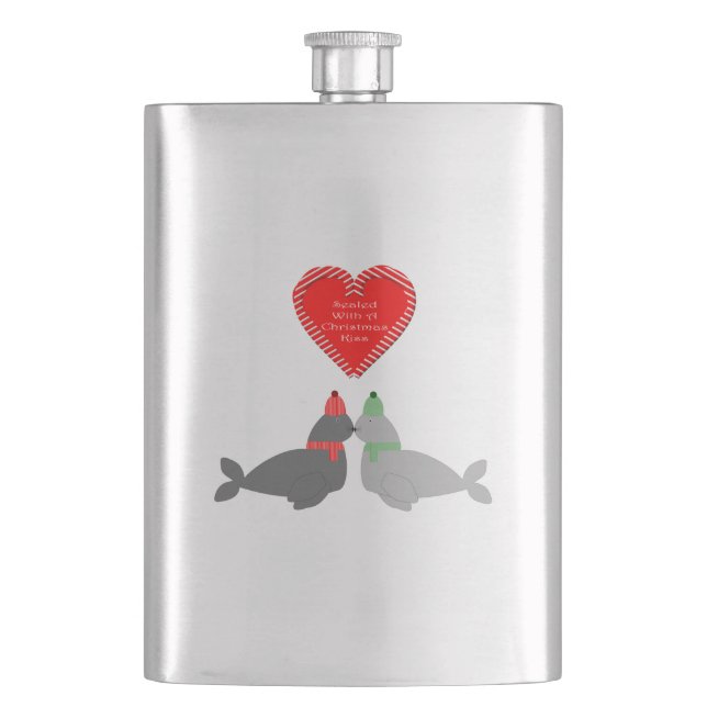 Flasque Joli Seals de baiser de Noël (devant)