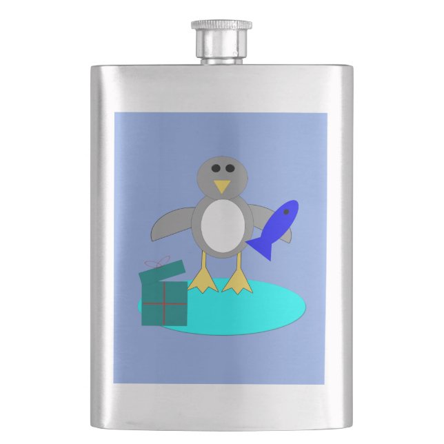 Flasque Joyeux Noël Pingouin de pêche (devant)