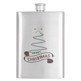 Flasque Joyeux sapin de Noël minimaliste avec design d'éto
