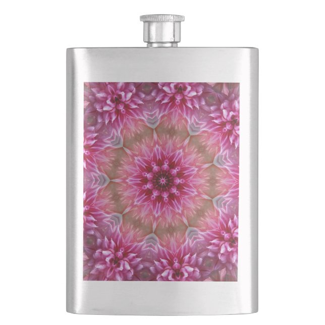 Flasque Kaleidoscope à fleurs roses Mandala-43895 (devant)