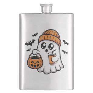 Flasque Kawaii Fantôme Halloween Orange Bonnet Esprit d'Au
