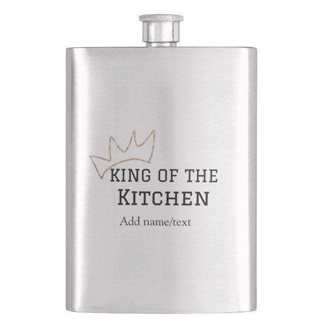 Flasque King of the cuisine chef cuisine ajouter nom couro (devant)