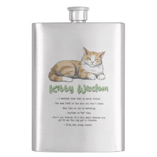 Flasque Kitty Wisdom - Règles de chats amusantes avec un c