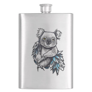 Flasque Koala Bear Wild Animal Nature Illustration Art Tat