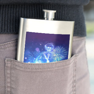 Flasque La horloge électrique SlipperyJoe's pour le Nouvel