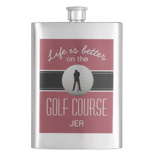 Flasque La vie est meilleure Citation Golf Monogram Crimso