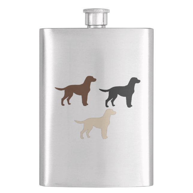 Flasque labrador extraction toutes les couleurs silhouette (devant)