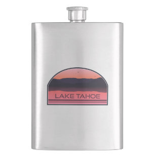 Flasque Lac Tahoe Californie Nevada Red Sunrise