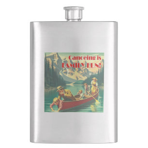 Flasque Le Canoë Est Un Plaisir Familial