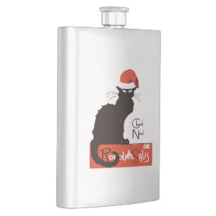 Flasque Le Chat Noel Parodie de Noël Découpe Distressée