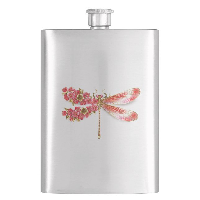 Flasque libellule de fleurs avec sakura de bijoux (devant)