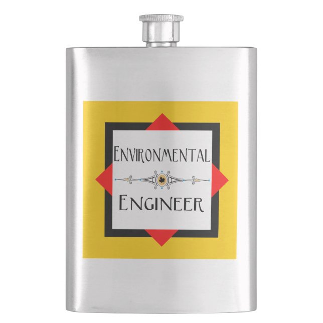 Flasque Ligne décorative de l'ingénieur de l'environnement (devant)