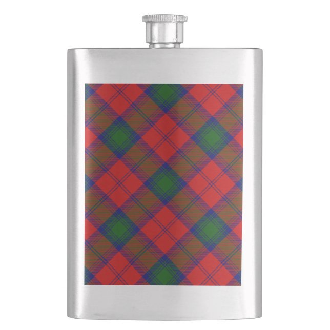 Flasque Lindsay tartan rouge vert plaid (devant)