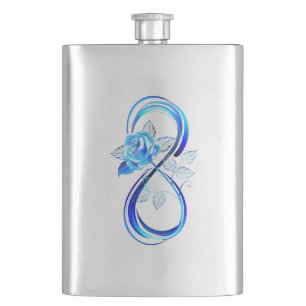 Flasque L'infini lumineux avec une rose bleue