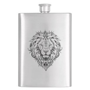 Flasque Lion Wild Animal Nature Illustration Art tatouage