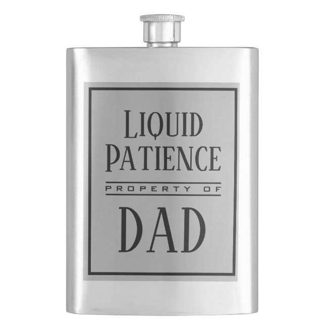 Flasque Liquid Patience | Initiale grise moderne personnal (devant)