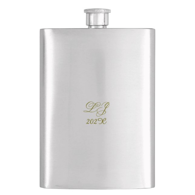 Flasque LJ Monogram Élégant Mariage moderne (devant)