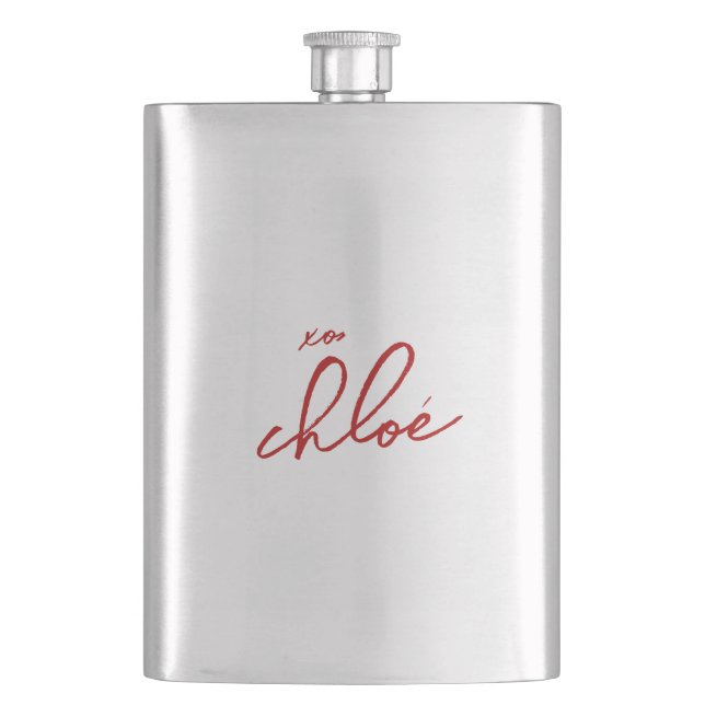 Flasque Love "Your Name" Red Typography Classic Flask (devant)