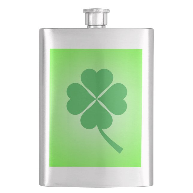 Flasque Lucky Four Leaf Shamrock Design-87906 (devant)