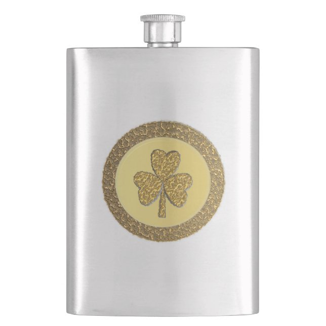 Flasque Lucky Irish Shamrock Gold Coin (devant)