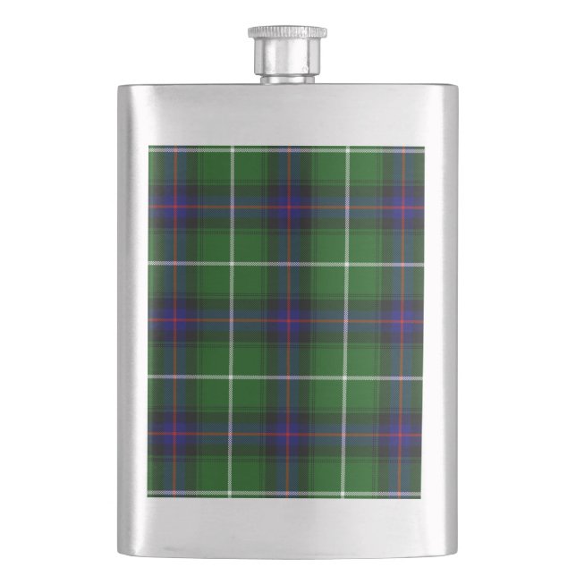 Flasque MacDonald tartan bleu vert plaid (devant)