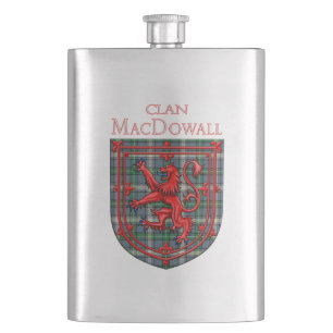 Flasque MacDowall Tartan Scottish Plaid Lion Rampant