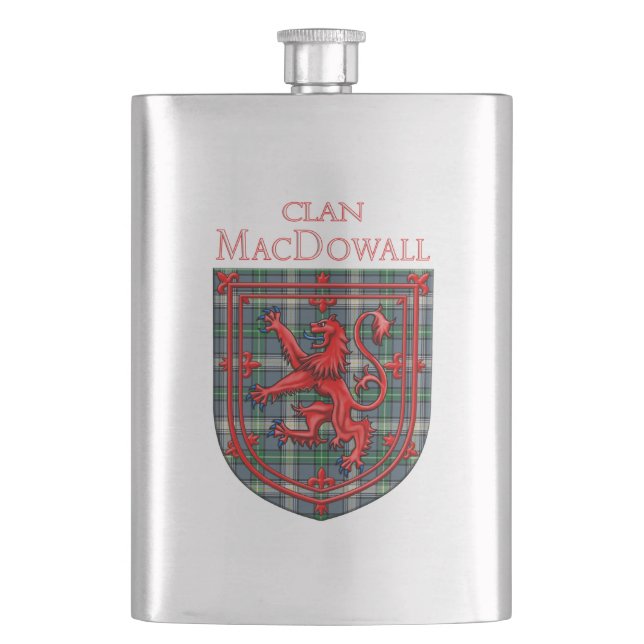 Flasque MacDowall Tartan Scottish Plaid Lion Rampant (devant)