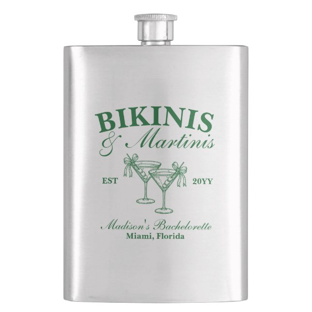Flasque Maillots de bain sur mesure et martinis pour enter (devant)