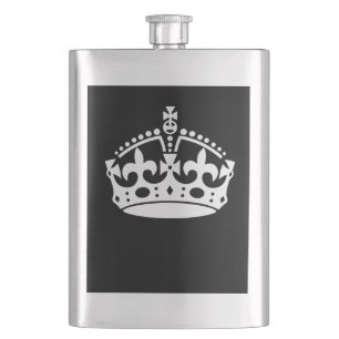 Flasque MAINTENIR LE SYMBOLE DE LA COURONNE CALME en noir