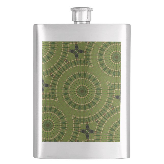 Flasque Mandala de la roue verte / Grünes Rad Mandala (devant)