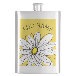 Flasque Marguerite lunatique jaune et blanche avec le
