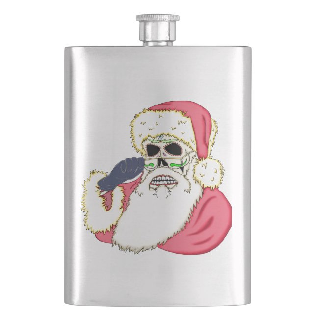 Flasque Mauvais crâne Père Noël (devant)