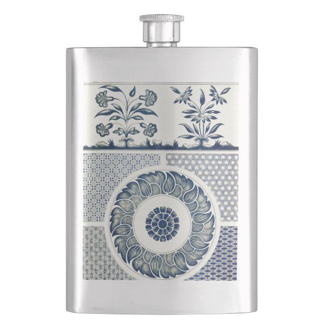 Flasque Médaillon Chinois : Chinoiserie Bleu Indigo (devant)