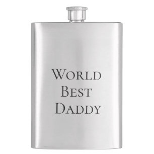 Flasque Meilleur papa du monde joyeuse fête des pères nom 