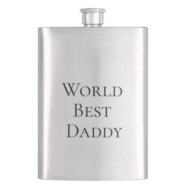 Flasque Meilleur papa du monde joyeuse fête des pères nom  (devant)