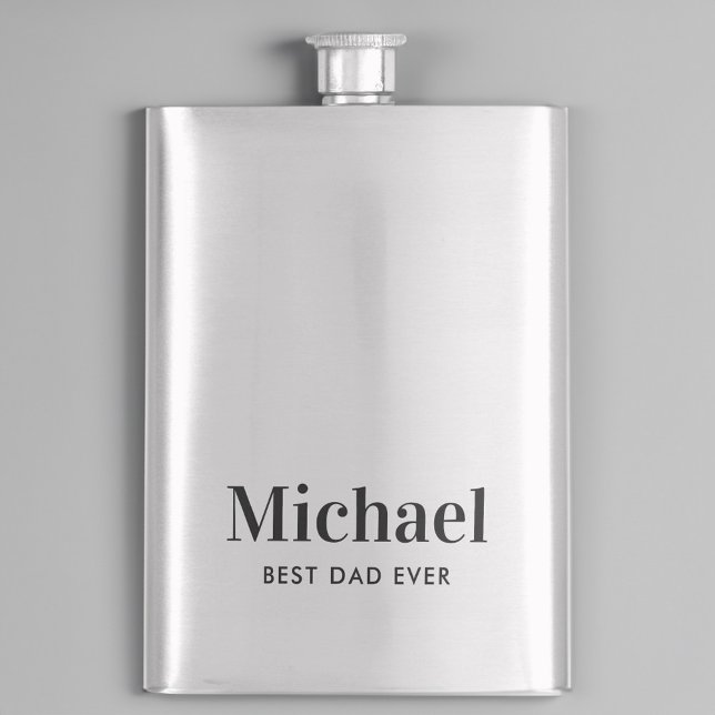 Flasque Meilleur papa jamais Monogramme (Créateur téléchargé)