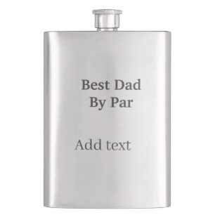 Flasque Meilleur papa par gris noir fête des pères nom sim