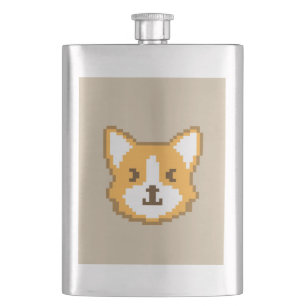 Flasque Mélange pixellisé chien visage jetez oreiller