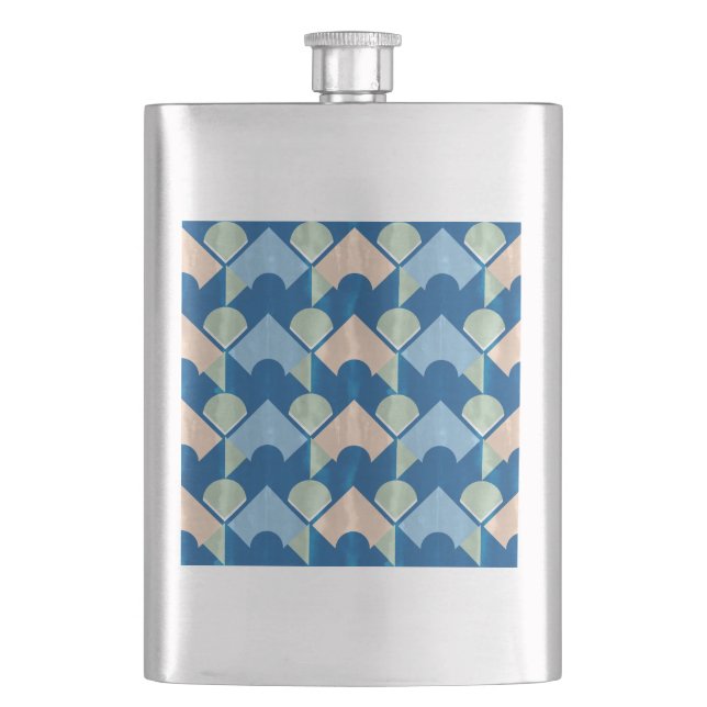 Flasque Metallic blue geometric diamond shapes  (devant)