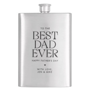 Flasque Minimaliste Meilleur Papa Jamais Fête des pères mo